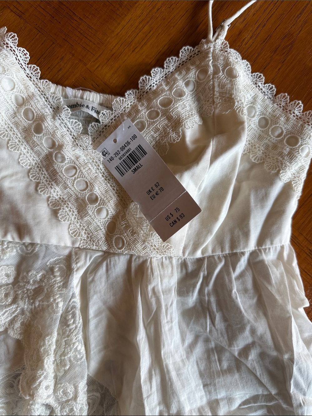 NWT Abercrombie & Fitch Babydoll Lace-Trim Cami - Picture 7 of 8
